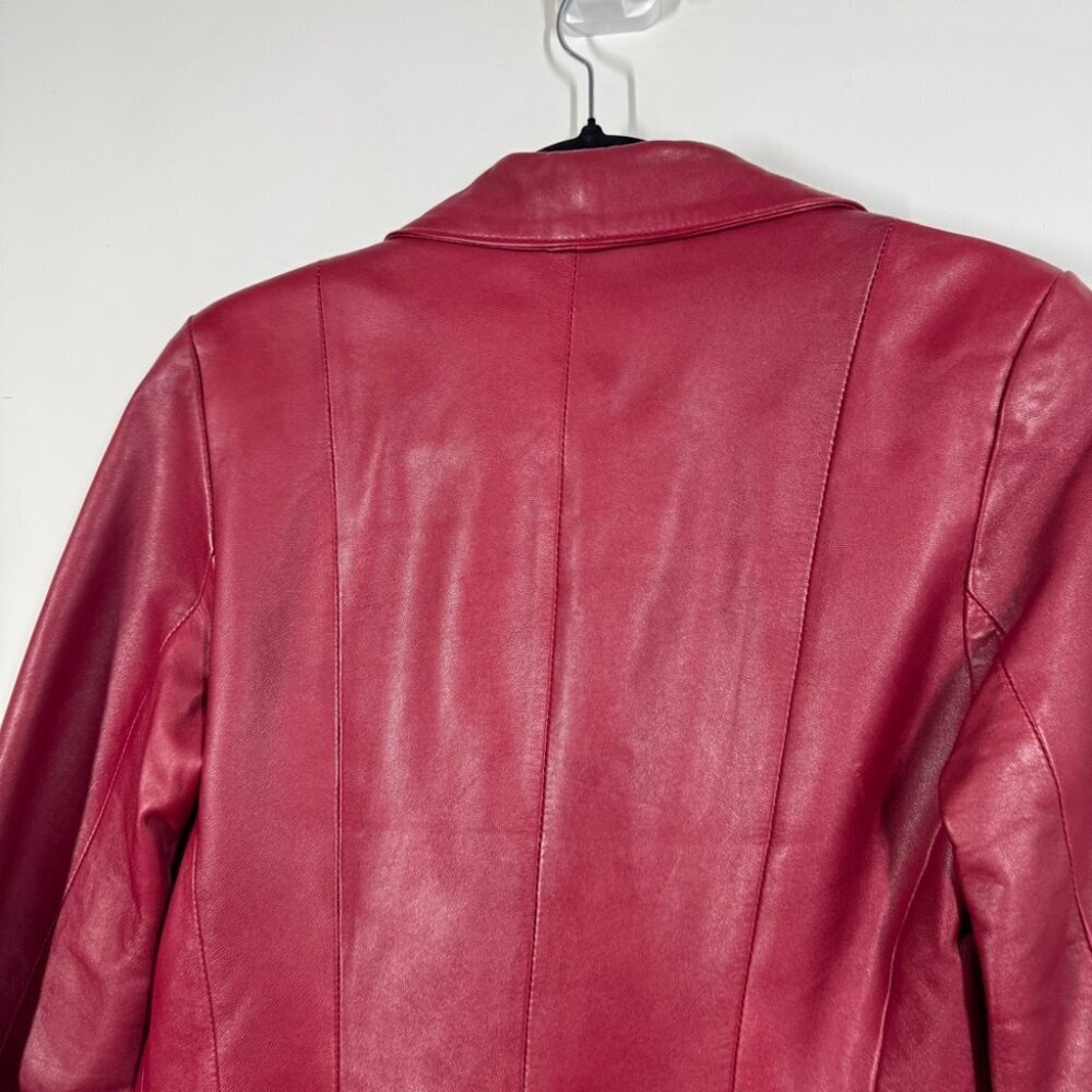 Boutique of Leathers Canada Burgundy Red Genuine Leather Zip Moto Jacket Small - Picture 13 of 15